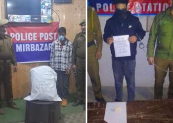Police arrests 2 drug peddlers in Kulgam, contraband substances recovered