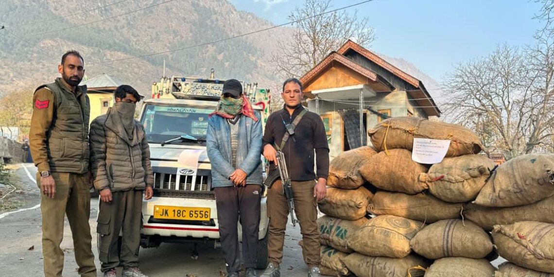 Police arrests 2 smugglers in Ganderbal; Illegally procured forest produce seized