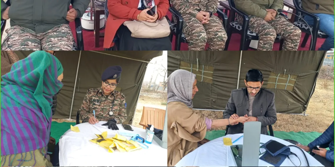 163 Battalion CRPF Organizes Successful Free Medical Camp at Checkiwangund in Qazigund Area