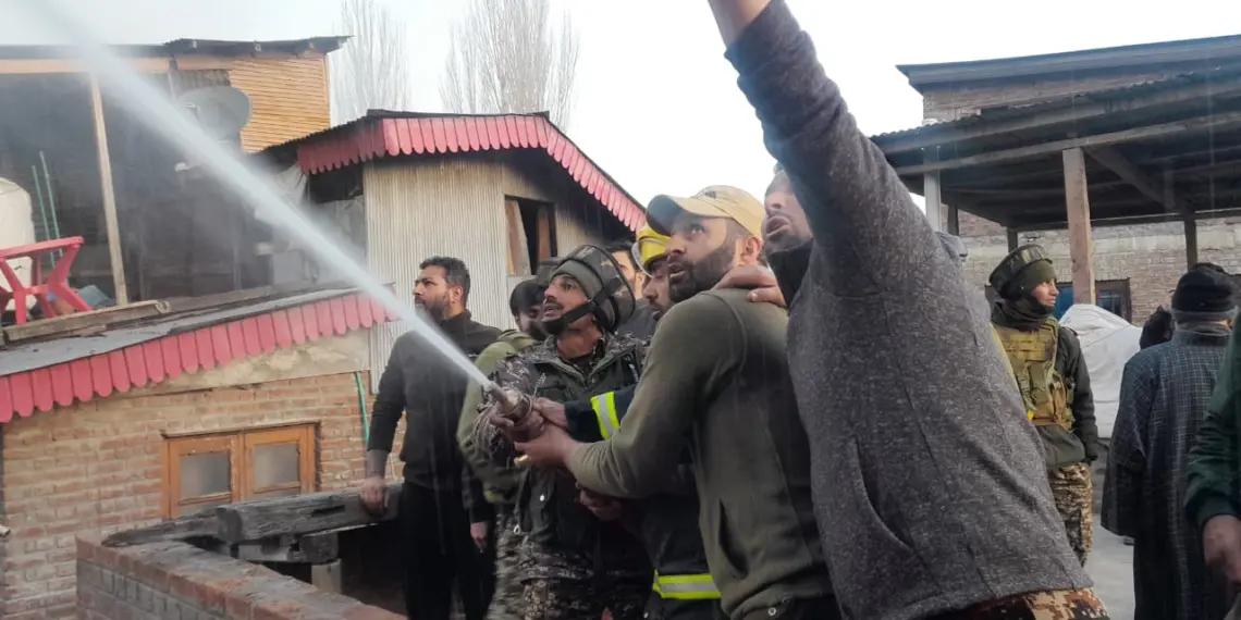 Massive Fire Engulfs Over Five Houses in Shaheed Gunj Srinagar