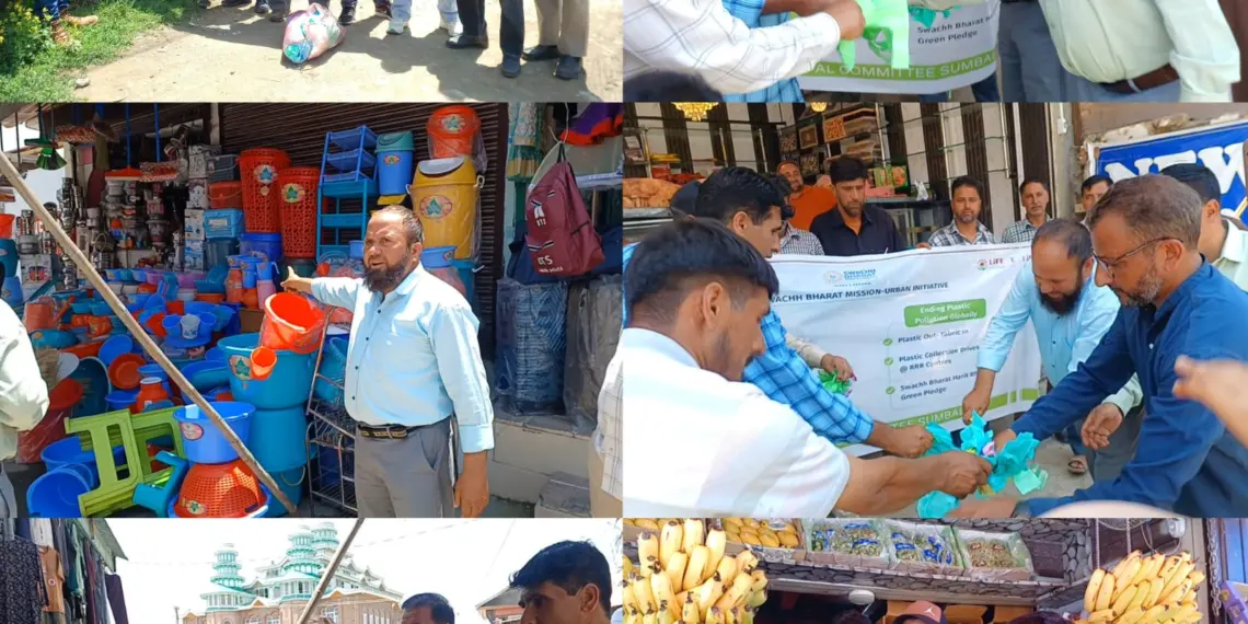 Sumbal Municipal Committee Cracks Down on Polythene Use in Market Drive