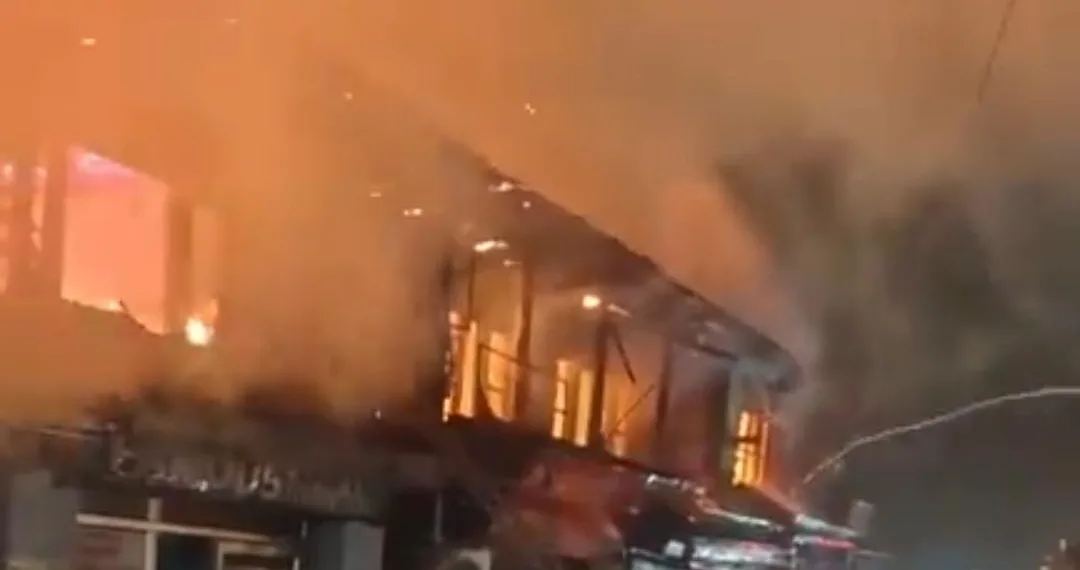 Munawarabad Blaze Guts Multiple Timber Shops, Houses Firefighting Efforts Continue