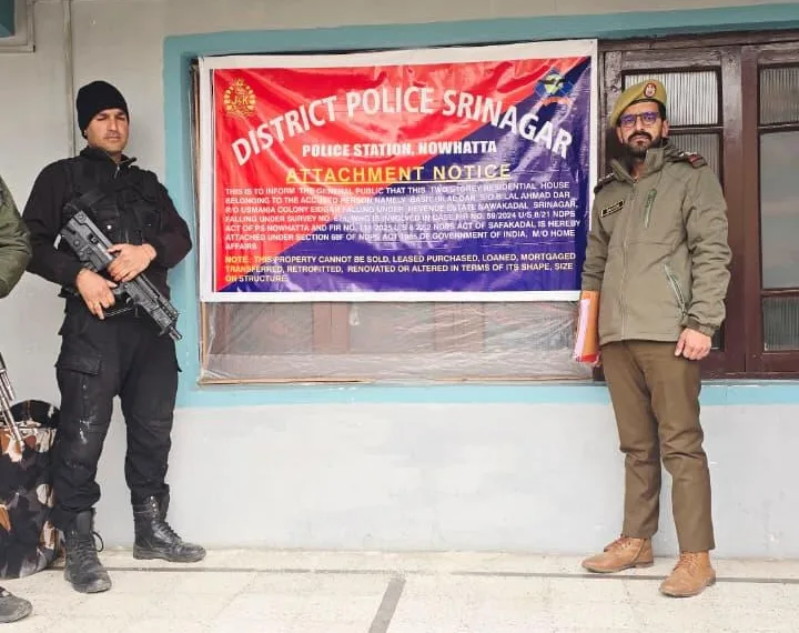 Srinagar Police Attach ₹1 Crore Property of Wanted Drug Peddler