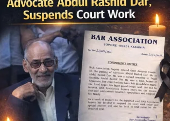 Sopore Bar Association Mourns Advocate Abdul Rashid Dar, Suspends Court Work