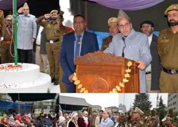 SKIMS Director Prof M Ashraf Ganie Unfurls national flag on 77th republic day