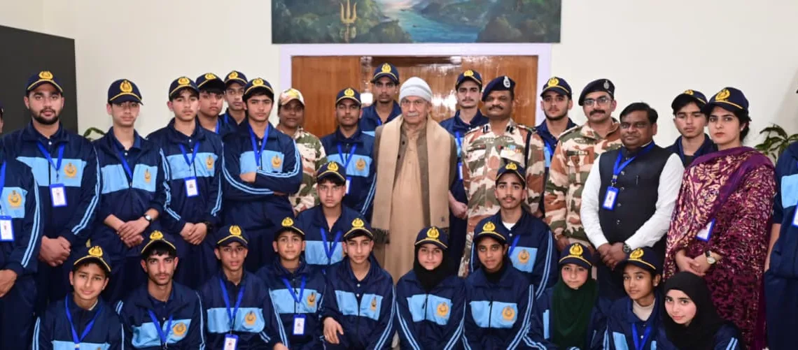 LG Manoj Sinha Interacts with ITBP Bharat Darshan Students, Lauds National Integration Initiative