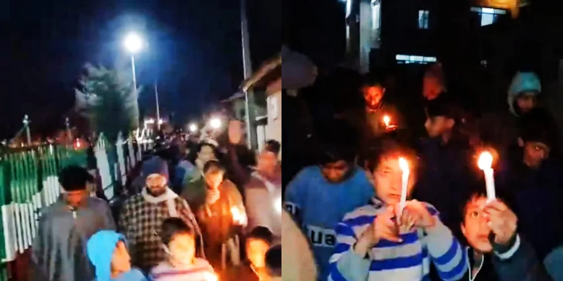 Residents of Goom Ahmadpora Hold Candlelight March Condemning Killing of Shia Community in Islamabad