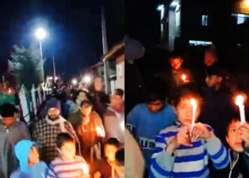 Residents of Goom Ahmadpora Hold Candlelight March Condemning Killing of Shia Community in Islamabad