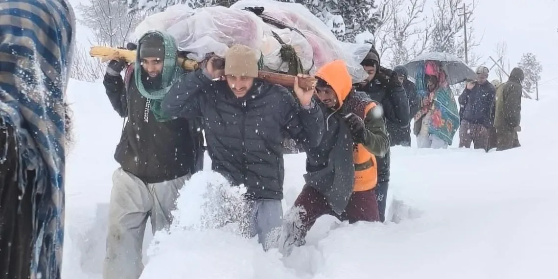 Patient Evacuated Safely Amid Heavy Snowfall in Karnah