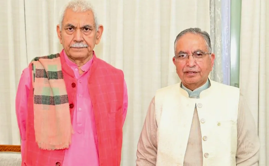 Ghulam Hassan Mir calls on LG Manoj Sinha in Jammu