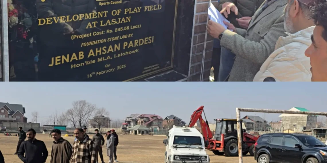 MLA Ahsan Pardesi Fulfils Key Poll Promise, Lays Foundation of ₹2.45 Crore Indoor Stadium at Lasjan