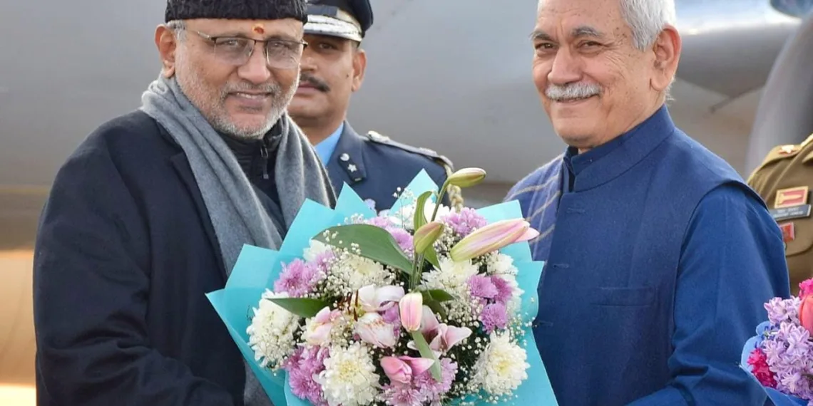 LG Manoj Sinha Receives Vice President C.P. Radhakrishnan at Srinagar Airport