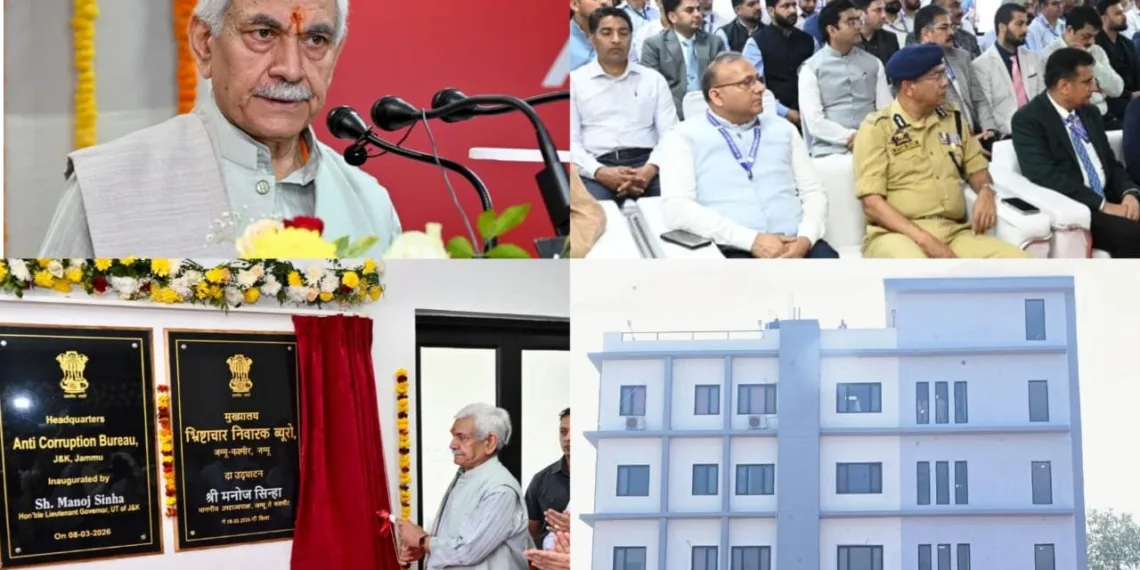 LG Manoj Sinha Inaugurates ACB Headquarters, Calls for Zero Tolerance Against Corruption in J&K