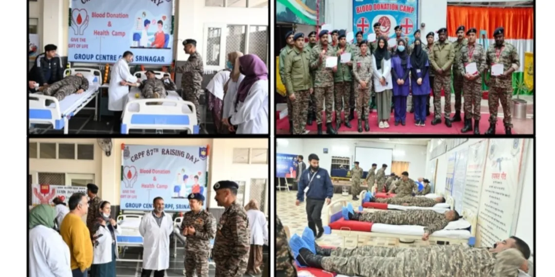 CRPF’s Srinagar Sector organizes blood donation camps on the occasion of 87th CRPF Raising Day