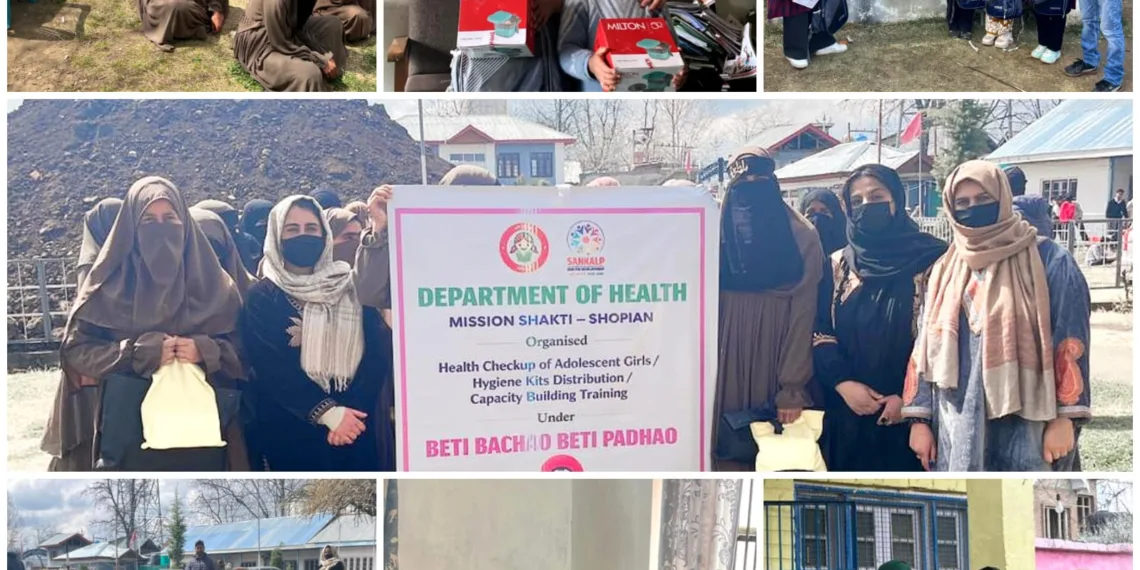 Health Check-up Camp, Stationery Kits Distributed under Beti Bachao Beti Padhao in Shopian