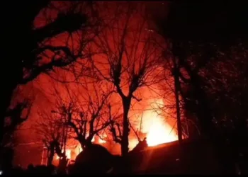 Massive Blaze Engulfs Three Hotel Structures in Pahalgam; Firefighting Operation Underway