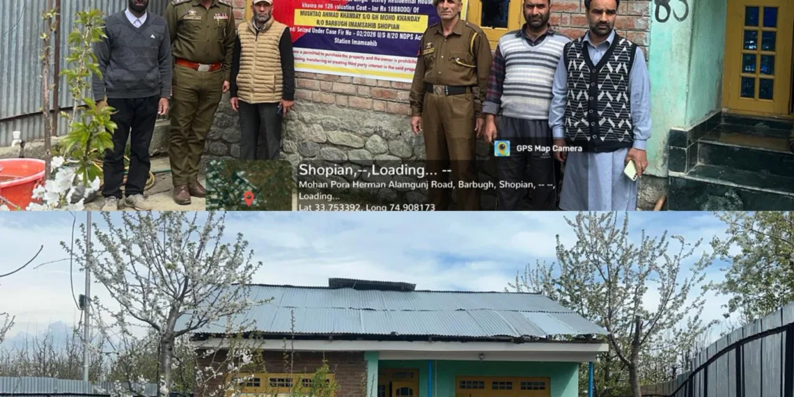 Drug Money Crackdown: Shopian Police Attach ₹18.88 Lakh House Linked to Narcotics Trade