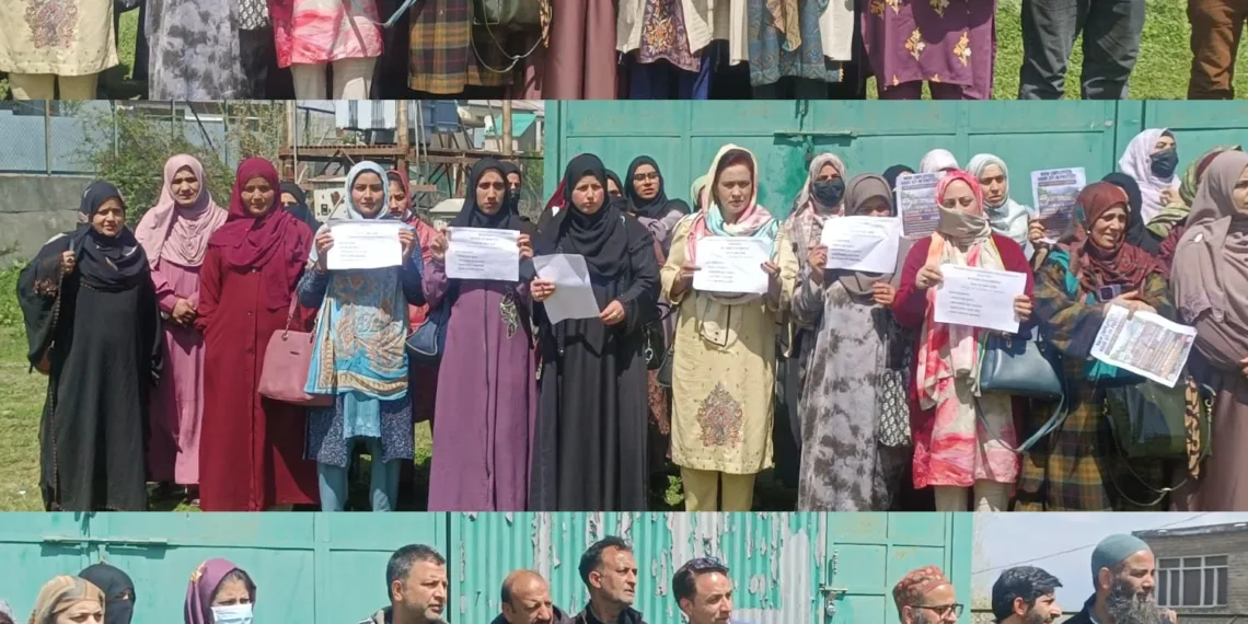 NHM Employees Protest at Trauma Hospital Pattan, Demand Equal Pay and Timely Salaries