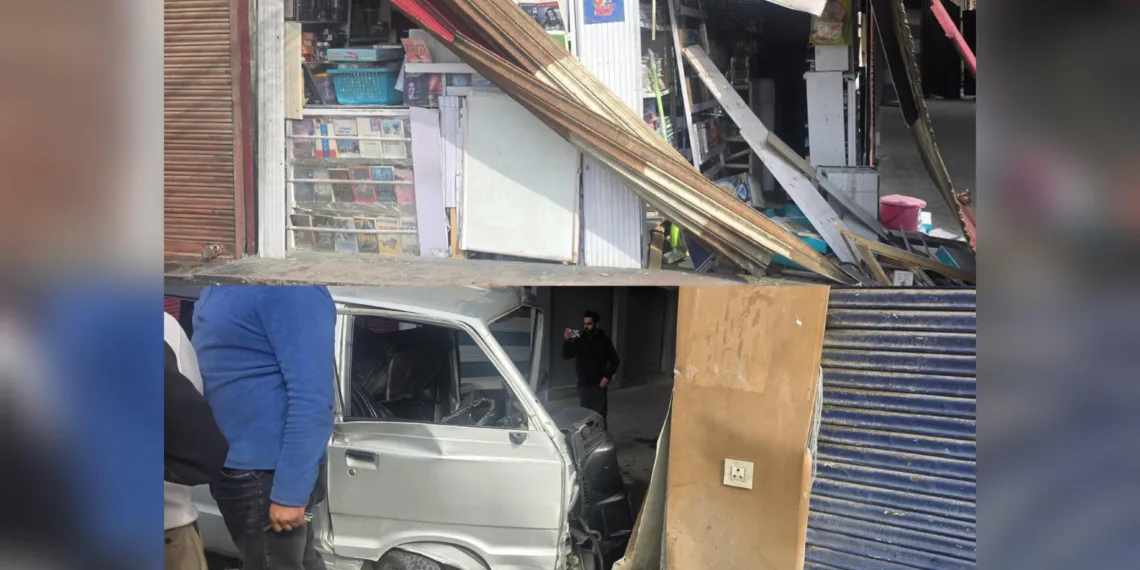 Driver Dead, Couple Injured as School Van Crashes into Shop at Lal Chowk; Students Safe