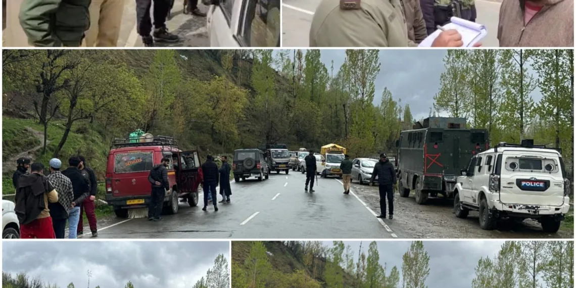 Shopian Police Conduct Strict Traffic Drive on Imamsahib Shopian Road