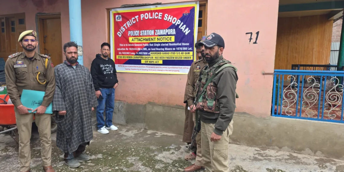 Shopian Police Attach Drug Money-Funded House in Major Crackdown
