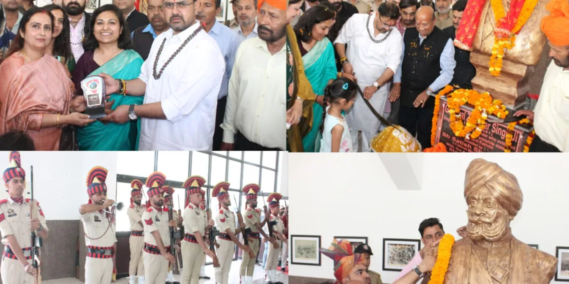 Minister Satish Sharma Pays Glowing Tribute to General Zorawar Singh, Unveils Bust in Reasi