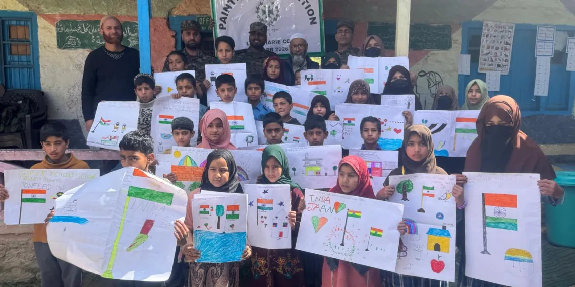 Army Organizes Painting Competition at Primary School in Dardpora-B