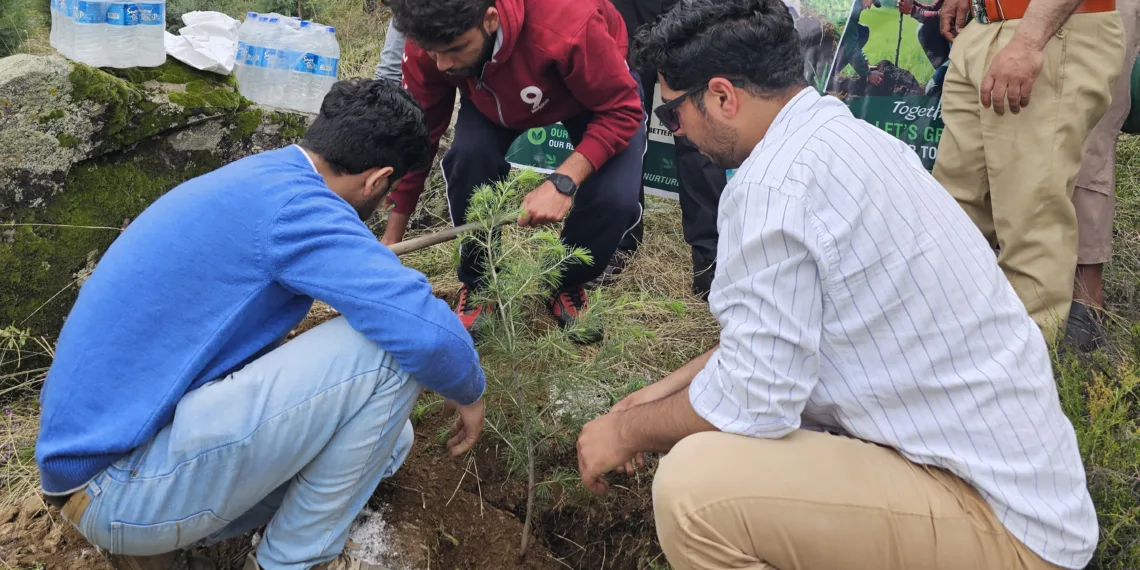 Community-Led Drive Sees 500 Deodar Saplings Planted in Srinagar’s Dignibal Forest Block