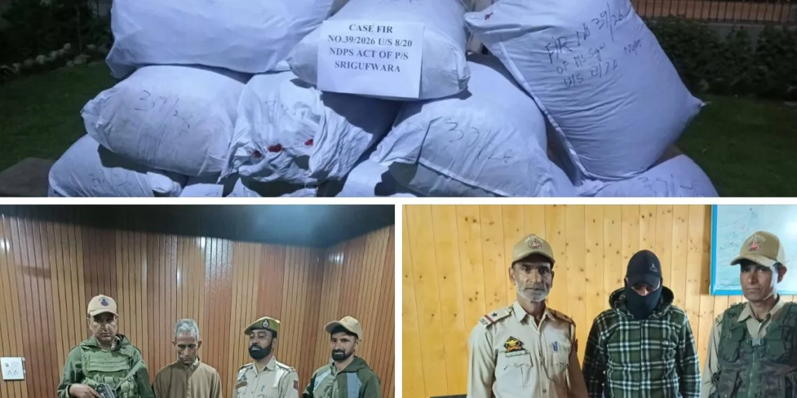 Major Drug Bust in Anantnag: Four Arrested, 166 Kg Contraband Recovered