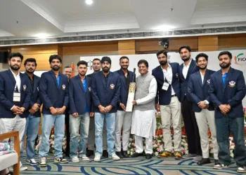 Piyush Goyal Receives GI-Tagged Kashmir Willow Bat from J&K Ranji Champions