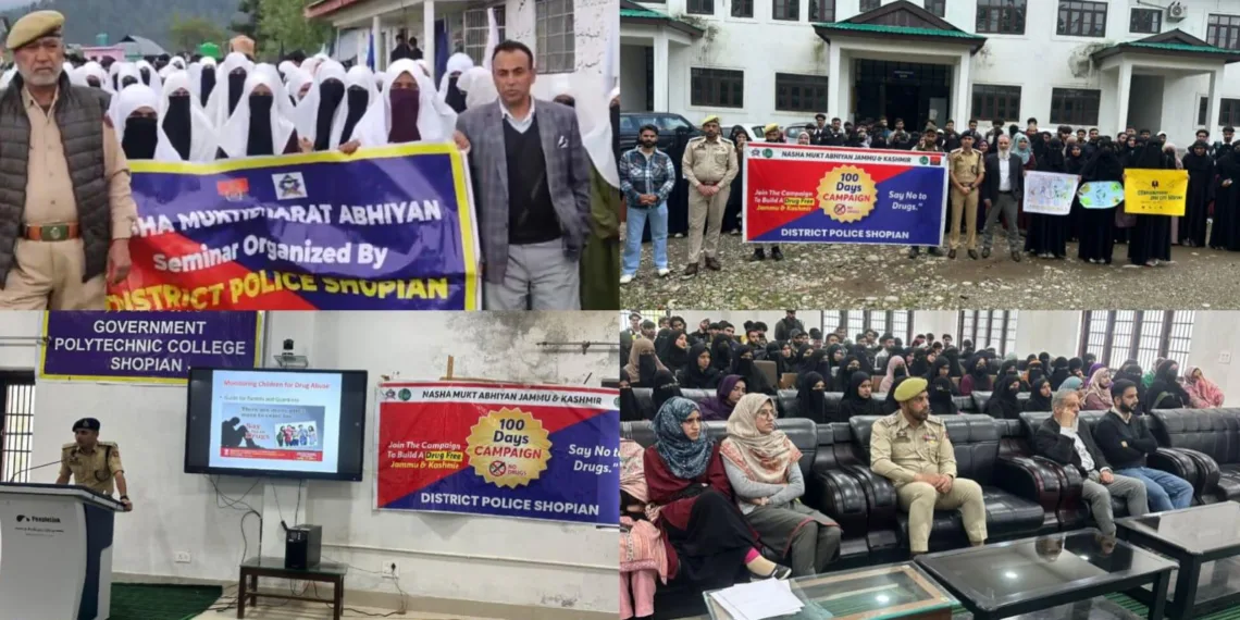 Shopian Police Intensify Anti-Drug Drive, Take Nasha Mukt Campaign to Schools & Streets