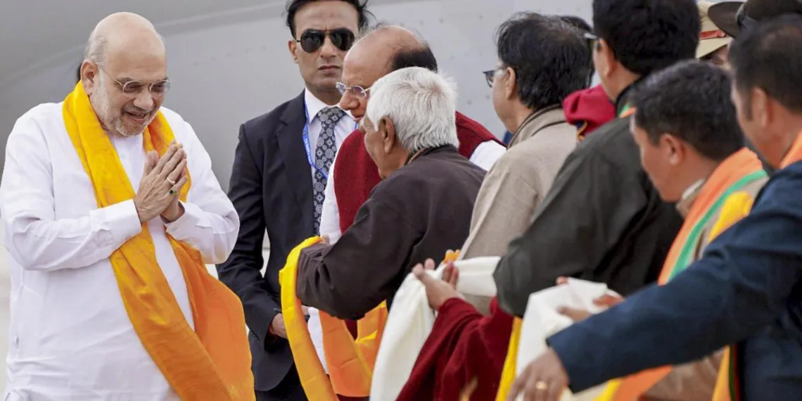 Amit Shah Arrives in Leh on 2-Day Visit, To Attend Buddha Relics Exposition