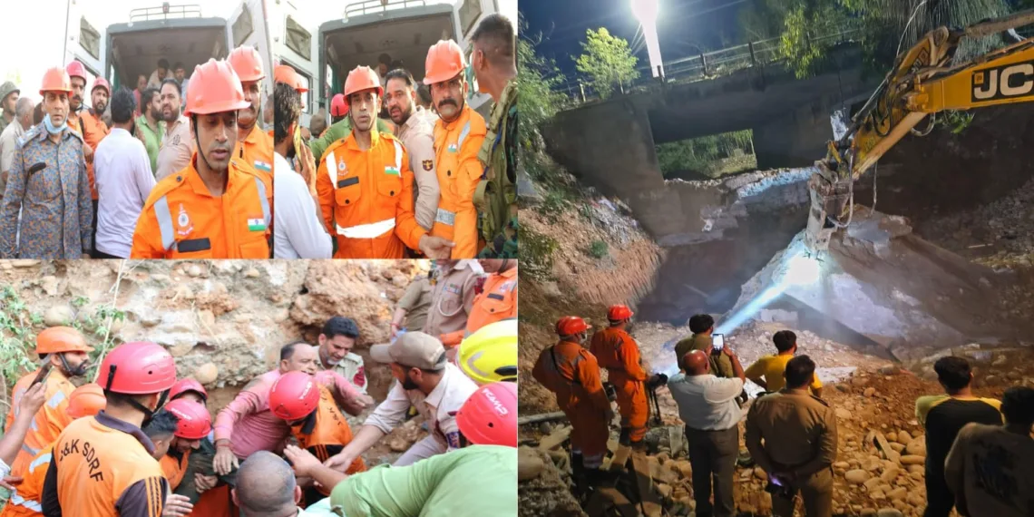 3 Labourers Dead, 1 Rescued Alive after Bridge Collapse in Jammu