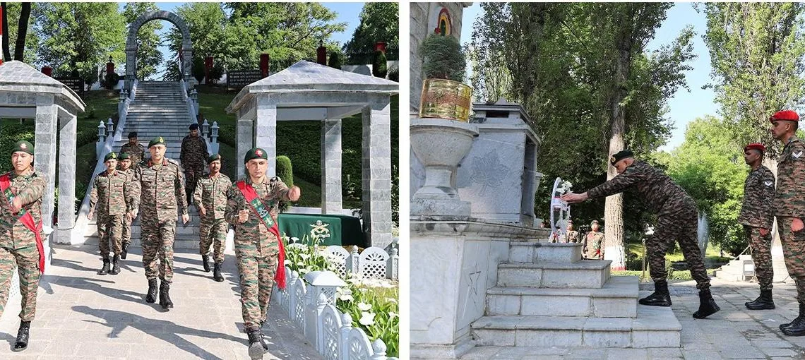 Chinar Corps Commander Pays Tribute to Fallen Soldiers at Srinagar War Memorial