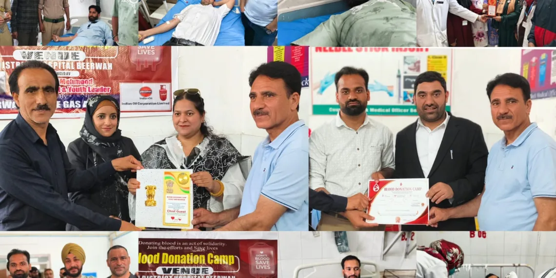 Around 50 Units Collected as Massive Blood Donation Camp Draws Youth at SDH Beerwah