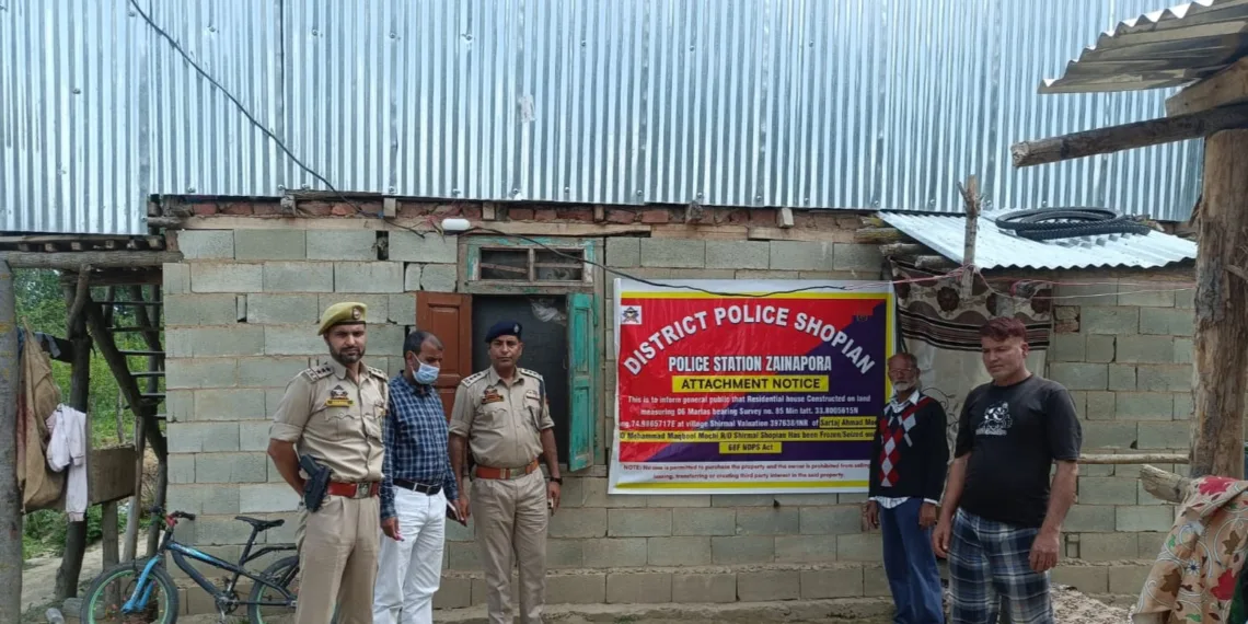Shopian Police Tighten Noose on Narco Network, Attach House Built With Drug Money