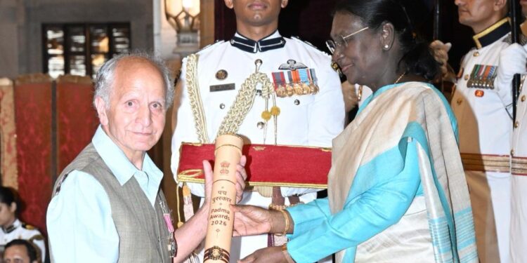 President Murmu Confers Padma Shri on Prof Shafi Shauq for Contribution to Literature, Education