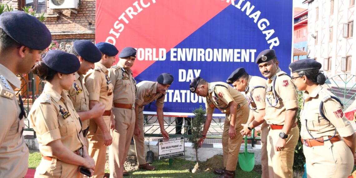 DGP Nalin Prabhat Leads Green Mission, J&K Police Plants Saplings Across Srinagar on World Environment Day