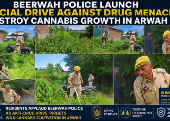 Beerwah Police Launch Special Drive Against Drug Menace, Destroy Cannabis Growth in Arwah