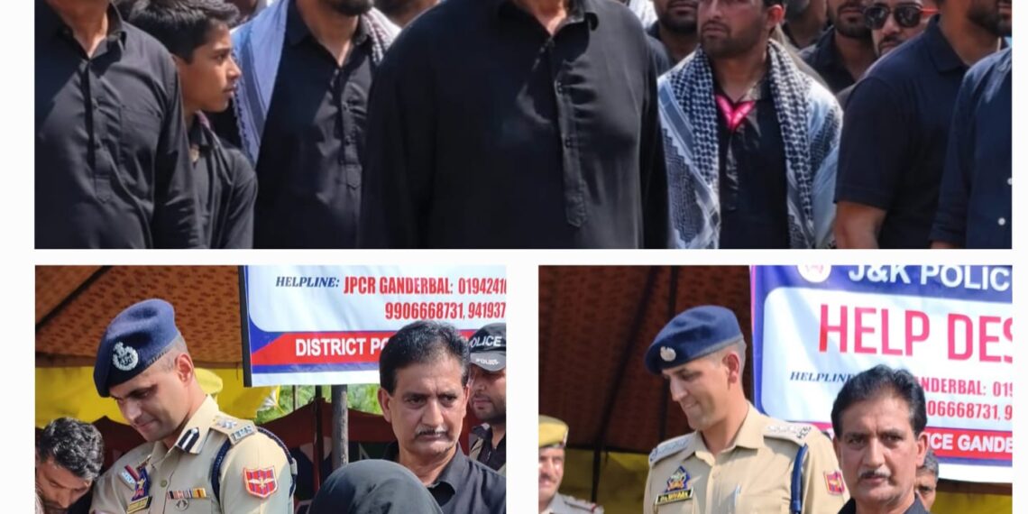 محمد امین شاہ نے ڈب، گاندربل میں یوم عاشورہ اور ذوالجناح کے جلوس میں شرکت کی۔