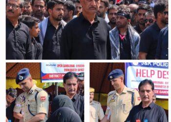 محمد امین شاہ نے ڈب، گاندربل میں یوم عاشورہ اور ذوالجناح کے جلوس میں شرکت کی۔