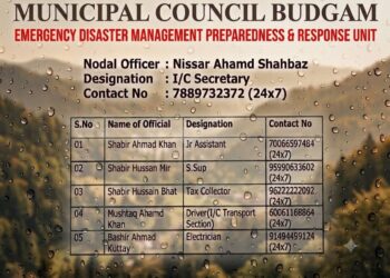 Budgam Establishes 24×7 Emergency Response Unit Amid Adverse Weather