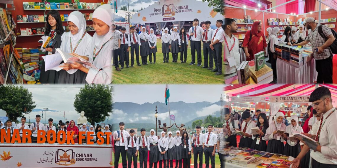 STUDENTS OF ARMY GOODWILL SCHOOL WAYNE KUPWARA ATTEND CHINAR BOOK FESTIVAL AT SKICC, SRINAGAR