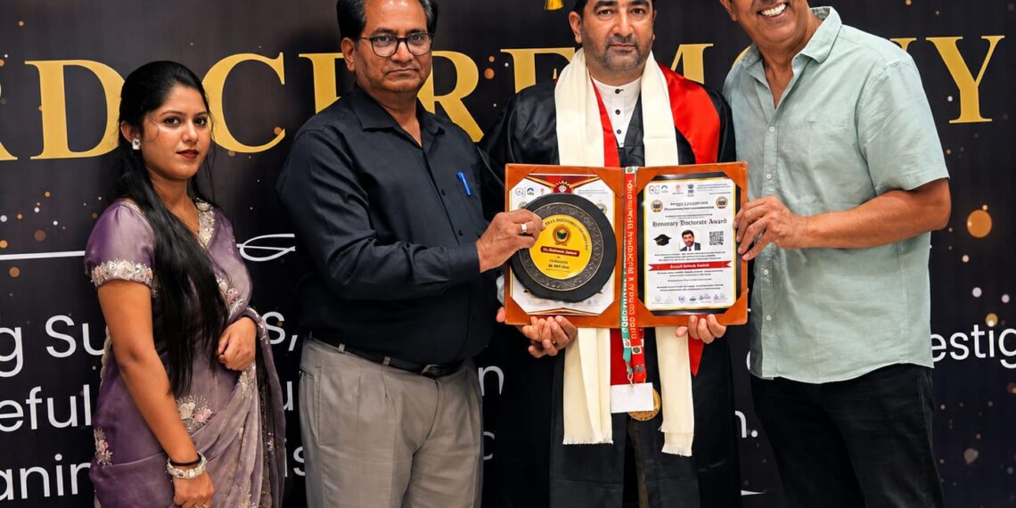 Daily Headlines Today Editor-in-Chief Jahangir Bukhari Conferred Honorary Doctorate for Media and Social Services