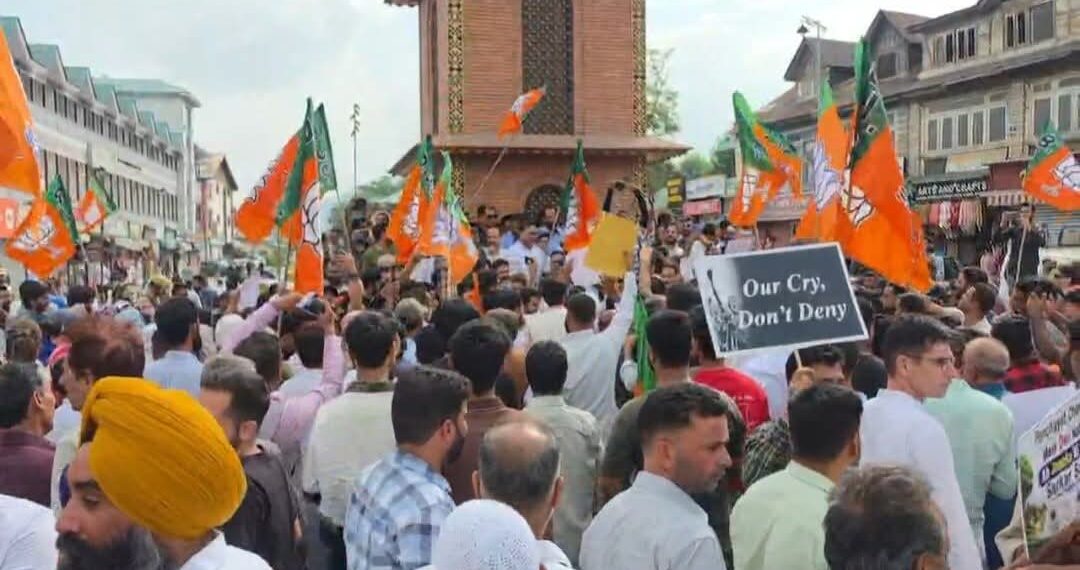BJP, NC Hold Separate Protests in Srinagar; Police Stop Marches Towards Secretariat, BJP Office