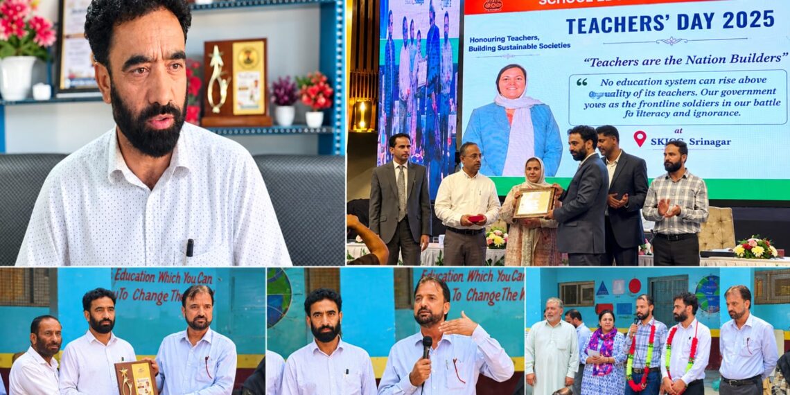 GMS Battapora Teacher Ghulam Mohammad Dar Honoured with Best Teacher Award