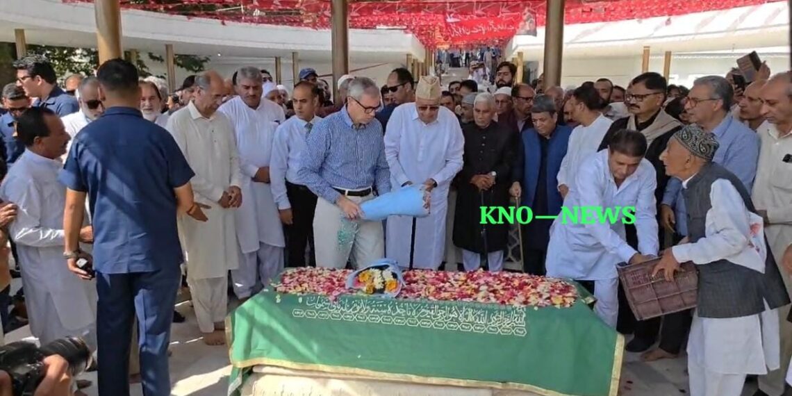 NC Pays Tribute to Sheikh Abdullah on 44th Death Anniversary at Naseem Bagh
