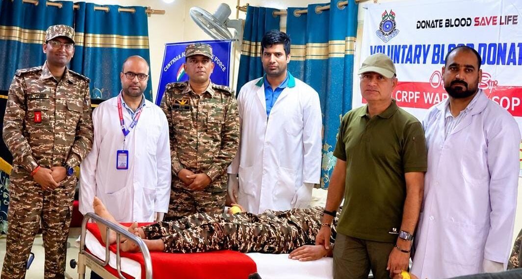 22 CRPF Personnel Donate Blood at 92-Bn Headquarters Wadoora on National Voluntary Blood Donation Day