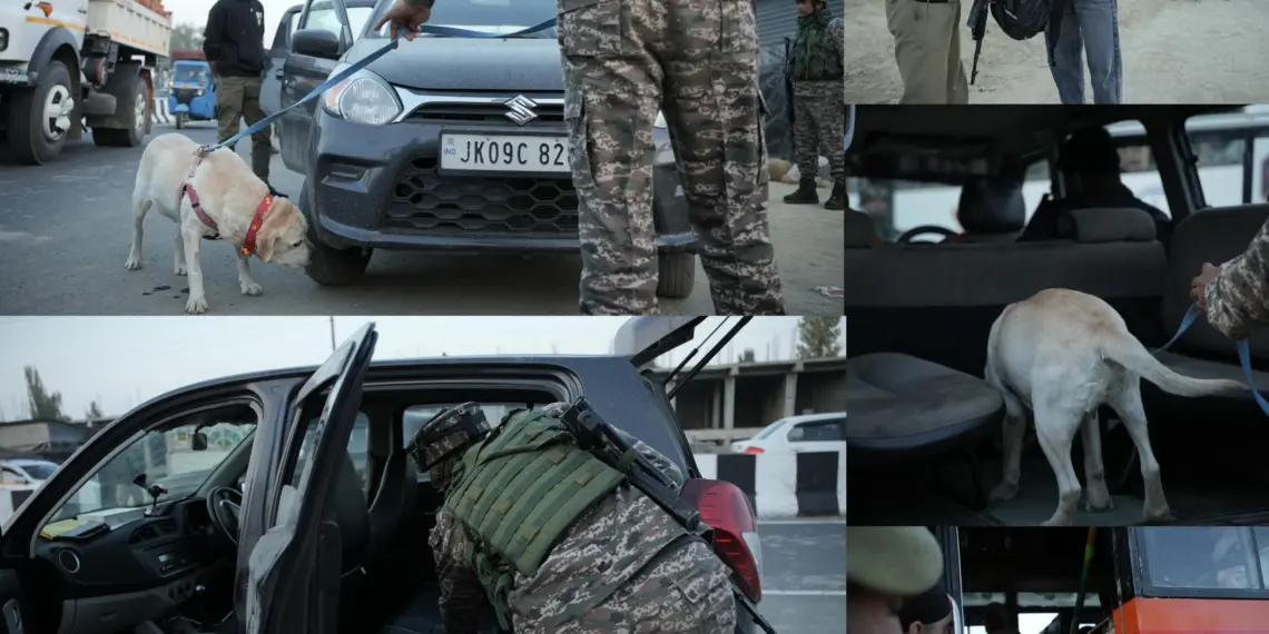Sopore Police Launches Extensive Checking Drive with K-9 Squad Across Police District