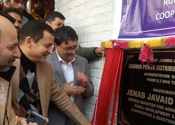 Javid Dar inaugurates 2X6.3 MVA receiving station at Chakloo